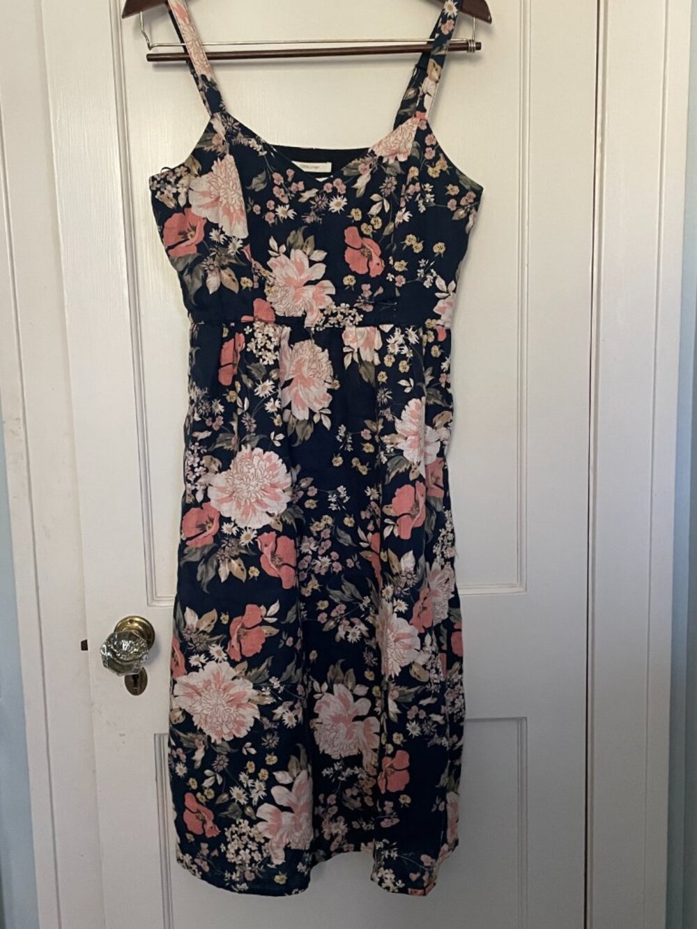 Cynthia Rowley Navy Floral Linen Dress Size 4 - Picture 2 of 6